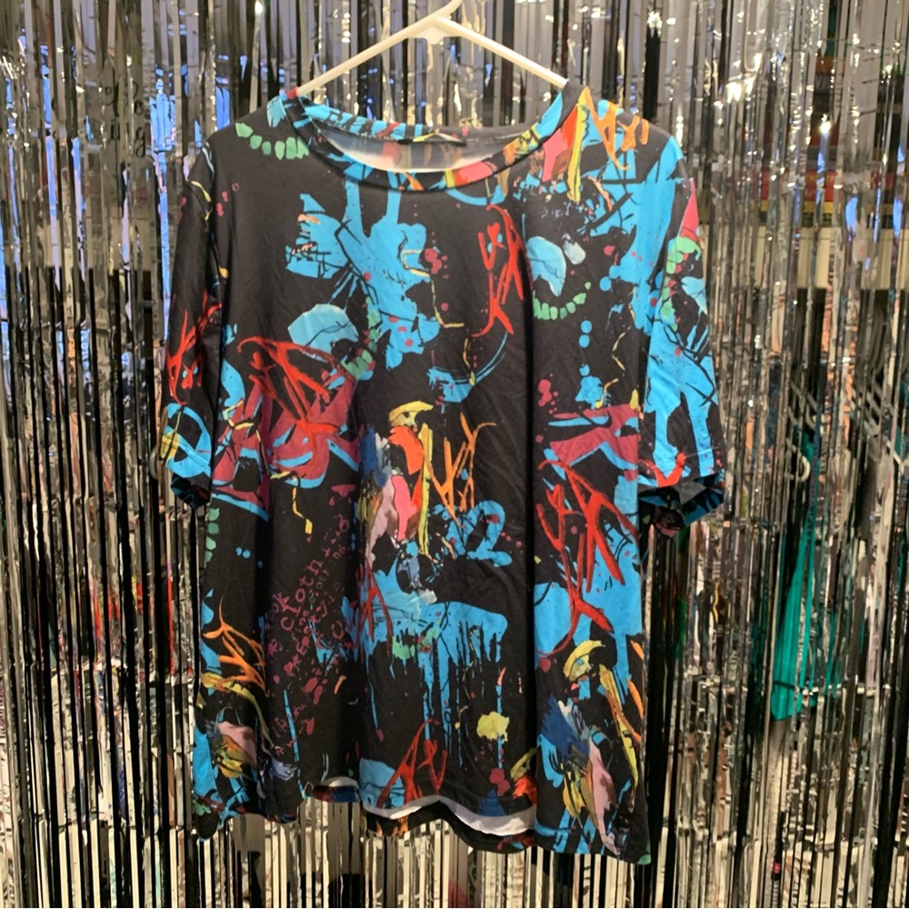 Shein Graffiti Splatter Print T-Shirt Size 2X